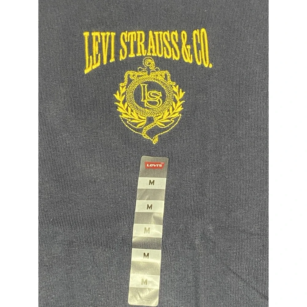 Levi‎ Strauss T-Shirt Adult Medium Loose Fit Blue 100% Cotton HTF NOS w/ Tag
